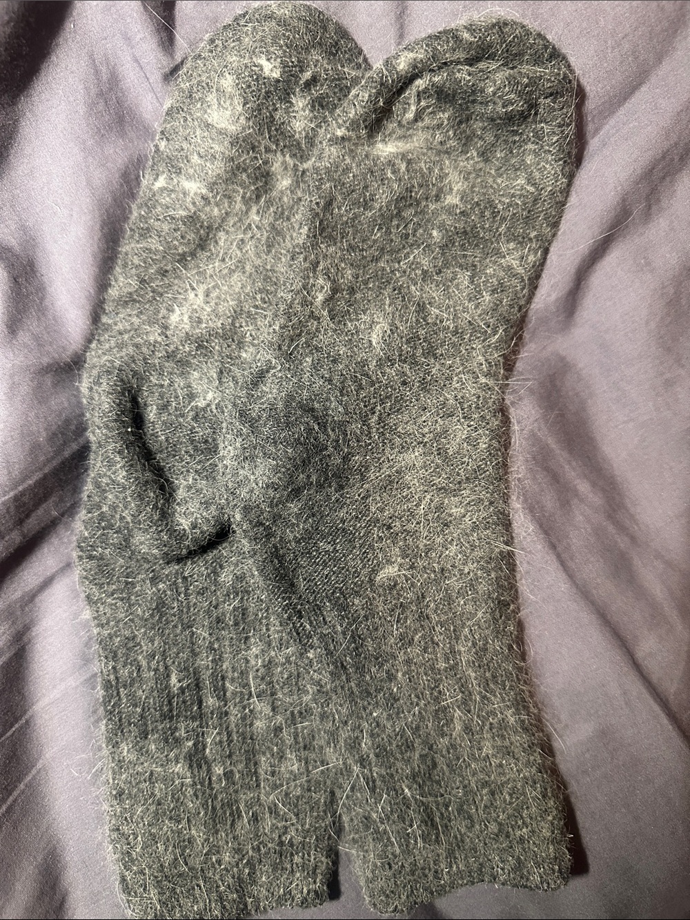 Cozy Fuzzy Gray Mittens